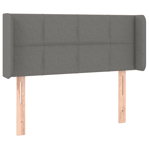 vidaXL Cabeceira de cama c abas tecido 93x16x7888 cm cinzento-escuro