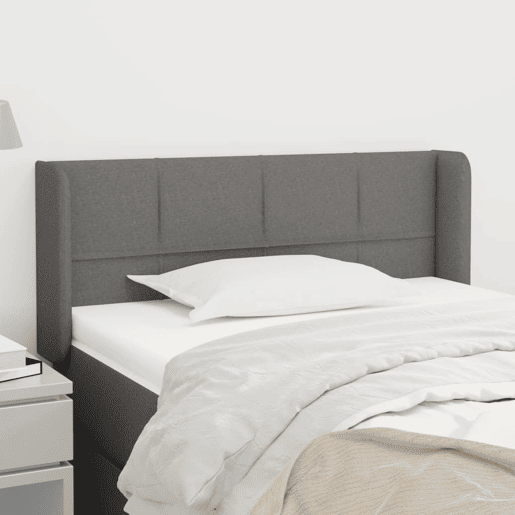 vidaXL Cabeceira de cama c abas tecido 93x16x7888 cm cinzento-escuro