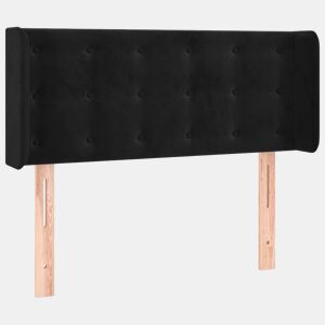 vidaXL Cabeceira de cama c abas veludo 103x16x7888 cm preto