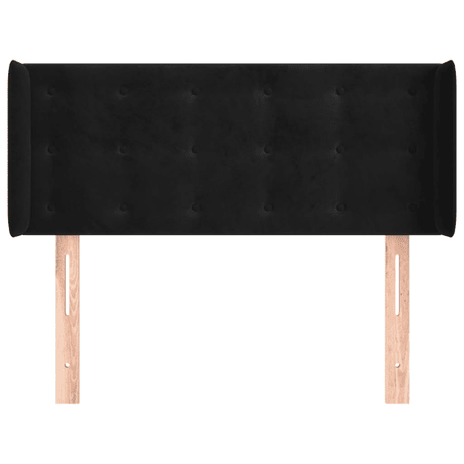 vidaXL Cabeceira de cama c abas veludo 103x16x7888 cm preto