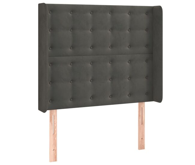 Vidaxl cabecero con orejas de terciopelo gris oscuro 93x16x118/128 cm