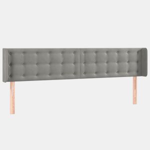 vidaXL Cabeceira de cama c abas veludo 183x16x7888 cm cinzento-claro