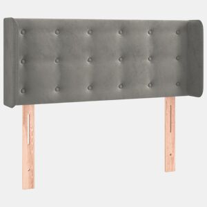 vidaXL Cabeceira de cama c abas veludo 83x16x7888 cm cinzento-claro