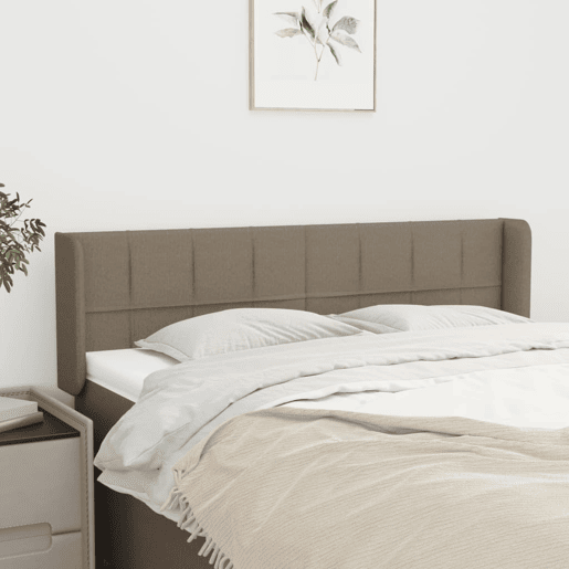 vidaXL Cabeceira cama abas tecido 147x16x7888 cm cinzento-acastanhado vidaXL Cabeceira cama abas tecido 147x16x7888 cm cinzento-acastanhado