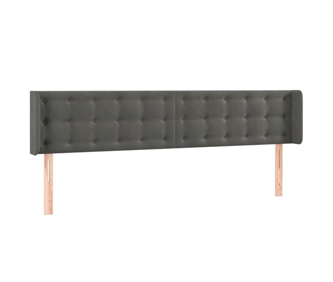 Vidaxl cabecero de terciopelo gris oscuro 183x16x78/88 cm