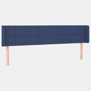 vidaXL Cabeceira de cama c abas tecido 203x16x7888 cm azul