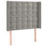 vidaXL Cabeceira de cama c abas veludo 83x16x118128cm cinzento-claro
