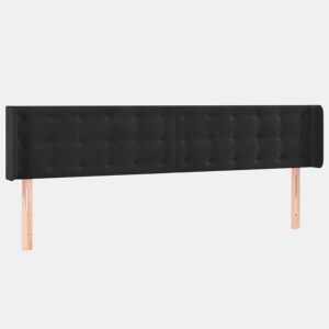 vidaXL Cabeceira de cama c abas veludo 163x16x7888 cm preto