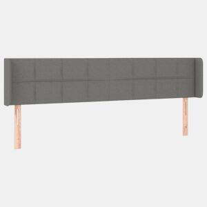 vidaXL Cabeceira de cama c abas tecido 203x16x7888cm cinzento-escuro