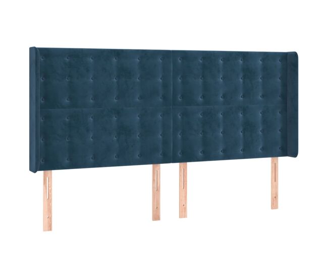 Vidaxl cabecero con orejas de terciopelo azul oscuro 203x16x118/128 cm