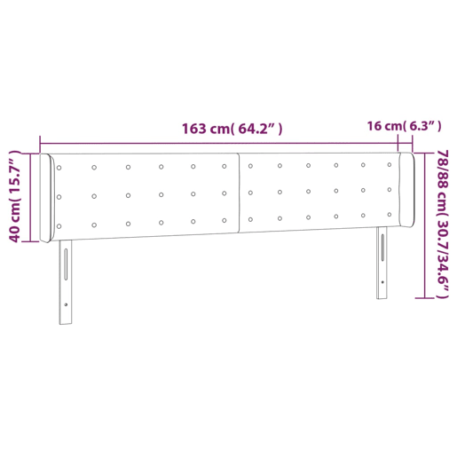 vidaXL Cabeceira de cama c abas veludo 163x16x7888 cm rosa vidaXL Cabeceira de cama c abas veludo 163x16x7888 cm rosa