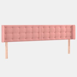 vidaXL Cabeceira de cama c abas veludo 203x16x7888 cm rosa