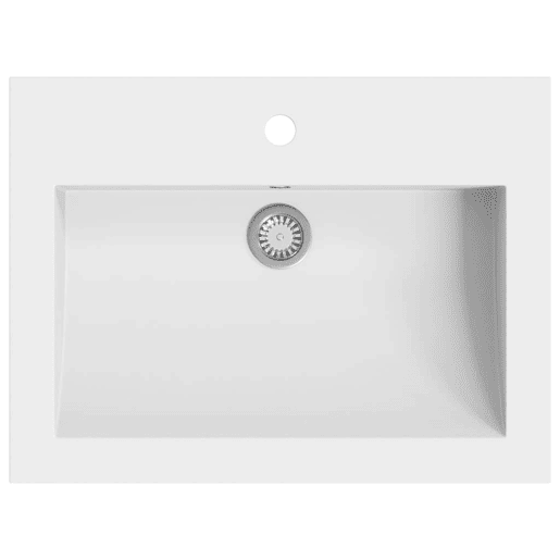 vidaXL Lavatório de granito 600x450x120 mm branco vidaXL Lavatório de granito 600x450x120 mm branco