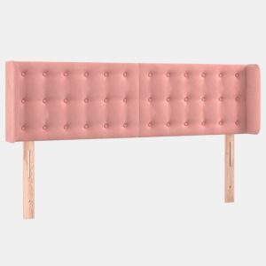 vidaXL Cabeceira de cama c abas veludo 147x16x7888 cm rosa