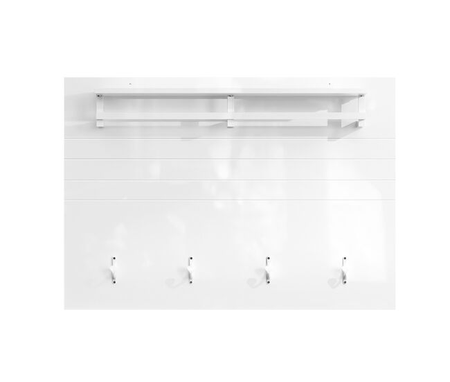 Perchero de pared con 1 barra estante para entrada con 4 ganchos y 1 estante blanco 100 x 70 cm fhk36-w sobuy es