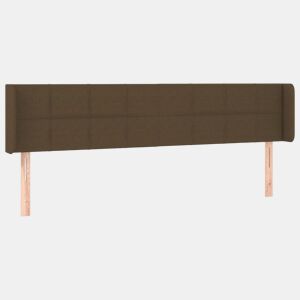 vidaXL Cabeceira de cama c abas tecido 163x16x7888cm castanho-escuro