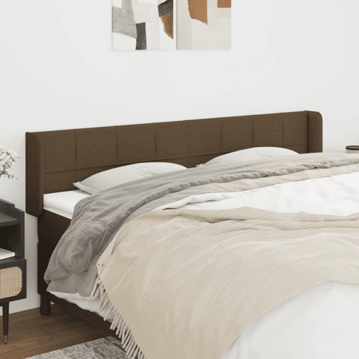 vidaXL Cabeceira de cama c abas tecido 163x16x7888cm castanho-escuro vidaXL Cabeceira de cama c abas tecido 163x16x7888cm castanho-escuro