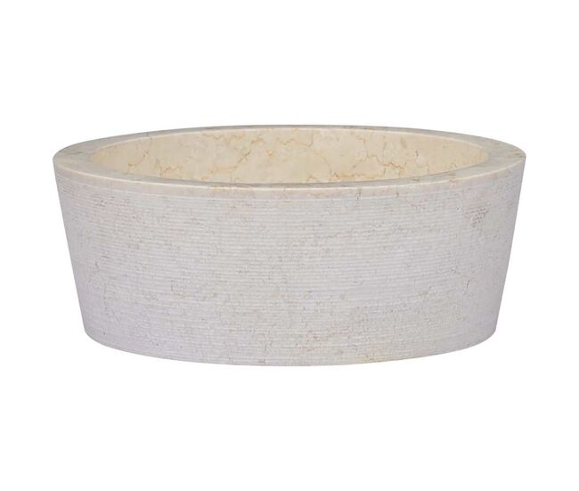 Vidaxl lavabo crema mármol ø40x15 cm