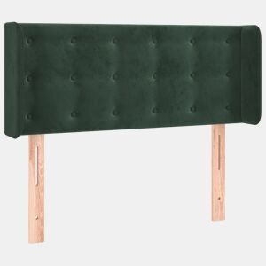vidaXL Cabeceira de cama c abas veludo 93x16x7888 cm verde-escuro