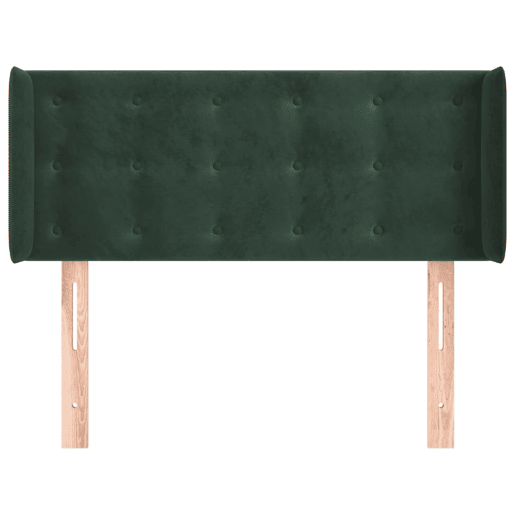 vidaXL Cabeceira de cama c abas veludo 93x16x7888 cm verde-escuro