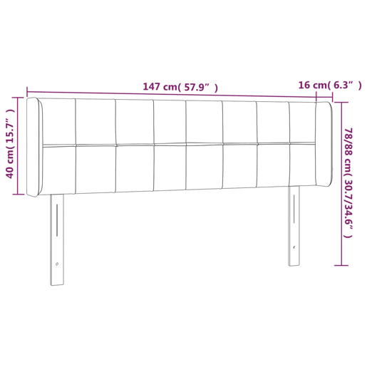 vidaXL Cabeceira de cama c abas tecido 147x16x7888cm cinzento-escuro