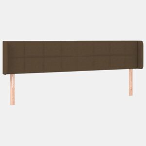 vidaXL Cabeceira de cama c abas tecido 183x16x7888cm castanho-escuro