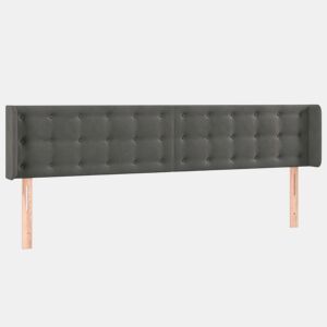 vidaXL Cabeceira de cama c abas veludo 163x16x7888cm cinzento-escuro