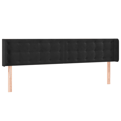 vidaXL Cabeceira de cama c abas veludo 203x16x7888 cm preto