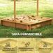 Arenero para Niño Madera de Abeto, Poliéster Outsunny Arenero para Niño Madera de Abeto, Poliéster Outsunny Marrón