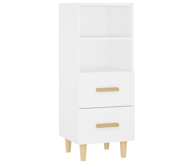 Vidaxl aparador de madera contrachapada blanco 34,5x34x90 cm