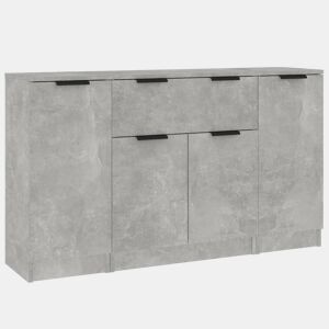 vidaXL Aparadores 3 pcs derivados de madeira cinzento cimento
