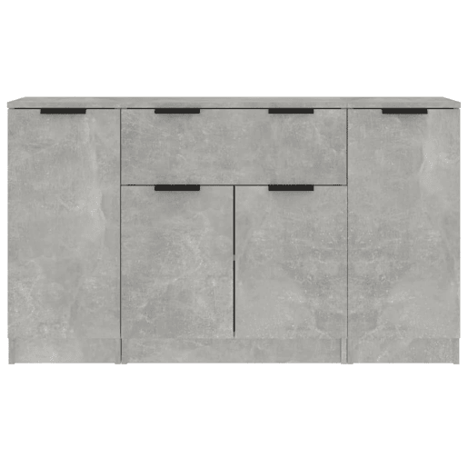 vidaXL Aparadores 3 pcs derivados de madeira cinzento cimento vidaXL Aparadores 3 pcs derivados de madeira cinzento cimento