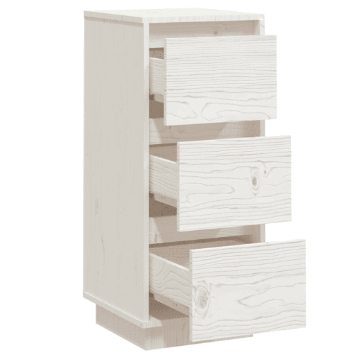 vidaXL Aparadores 2 pcs 32x34x75 cm madeira de pinho maciça branco