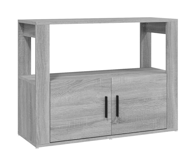 Vidaxl aparador de madera contrachapada gris sonoma 80x30x60 cm