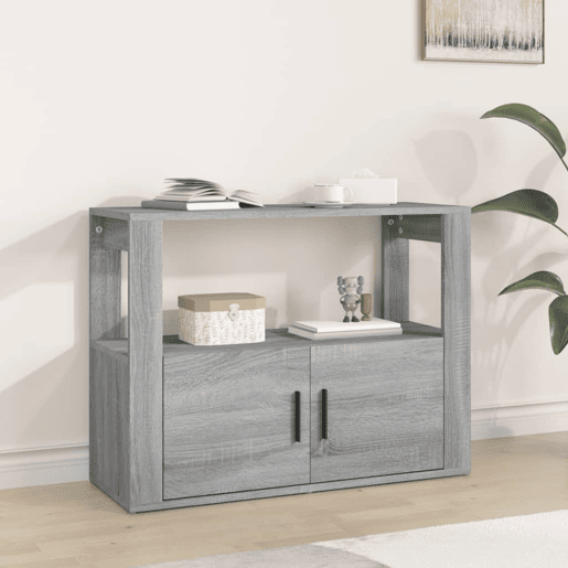 vidaXL Aparador 80x30x60 cm derivados de madeira cinzento sonoma