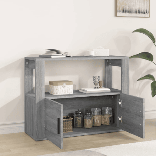vidaXL Aparador 80x30x60 cm derivados de madeira cinzento sonoma