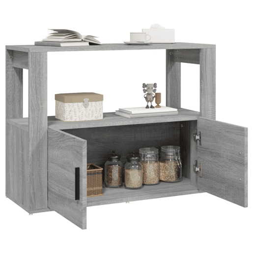 vidaXL Aparador 80x30x60 cm derivados de madeira cinzento sonoma