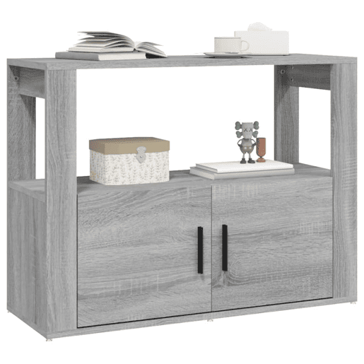 vidaXL Aparador 80x30x60 cm derivados de madeira cinzento sonoma
