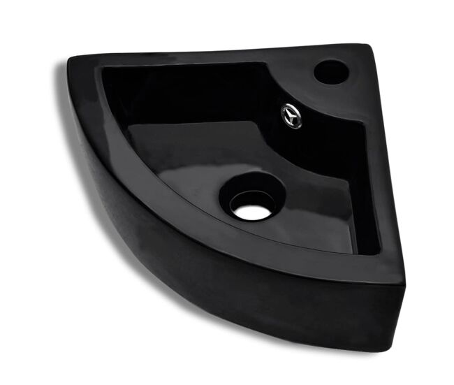 Vidaxl lavabo con rebosadero 45x32x12,5 cm negro