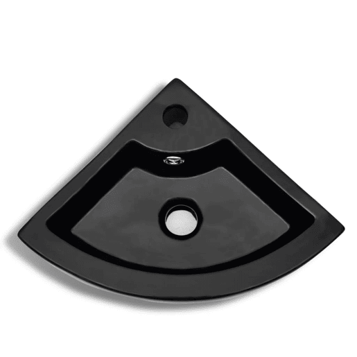 vidaXL Lavatório com extravasamento 45x32x12,5 cm preto