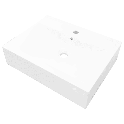 Cuvete Cerâmica de luxo Retangular Branca com Orifício de drenagem 60 x 46 cm