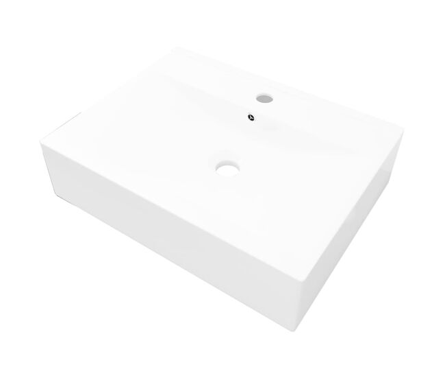 Vidaxl lavabo de cerámica rectangular con orificio de grifo 60x46 cm