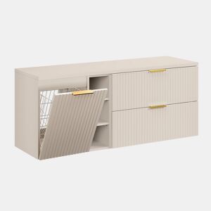 Móvel toucador 140cm 3 nichos cesto roupa Adriel caxemira
