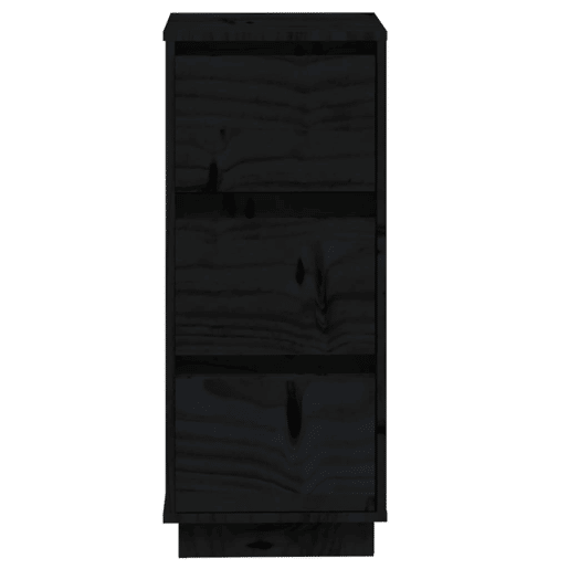 vidaXL Aparadores 2 pcs 32x34x75 cm madeira de pinho maciça preto