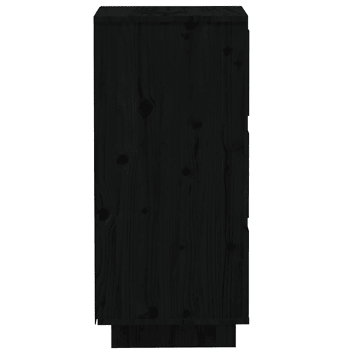 vidaXL Aparadores 2 pcs 32x34x75 cm madeira de pinho maciça preto