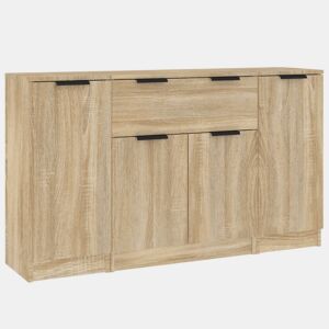 vidaXL Aparadores 3 pcs madeira processada cor carvalho sonoma