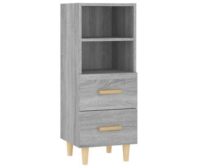 Vidaxl aparador de madera contrachapada gris sonoma 34,5x34x90 cm