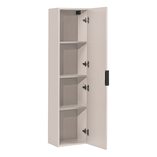 Lavatório individual 120cm 2 nichos cesto roupa suja coluna Adriel caxemira madeira