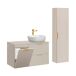 Conjunto mueble lavabo individual cesto de ropa y columna Adriel 100 Conjunto mueble lavabo individual cesto de ropa y columna Adriel 100 Beige