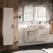 Conjunto mueble lavabo individual cesto de ropa y columna Adriel 100 Conjunto mueble lavabo individual cesto de ropa y columna Adriel 100 Beige
